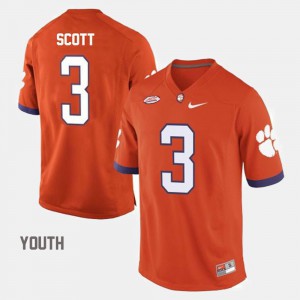 #3 Artavis Scott Clemson Tigers Youth(Kids) College Football Jersey - Orange