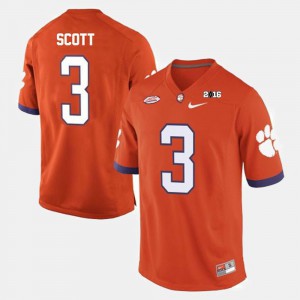 #3 Artavis Scott Clemson Tigers College Football Men's Jersey - Orange