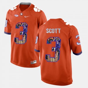 #3 Artavis Scott Clemson Tigers For Men Player Pictorial Jersey - Orange