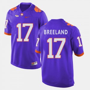 #17 Bashaud Breeland Clemson Tigers Men College Football Jersey - Purple