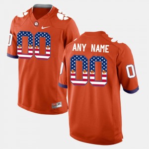 #00 Clemson Tigers US Flag Fashion For Men's Custom Jersey - Orange