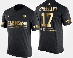 #17 Bashaud Breeland Clemson Tigers For Men's Short Sleeve With Message Gold Limited T-Shirt - Black