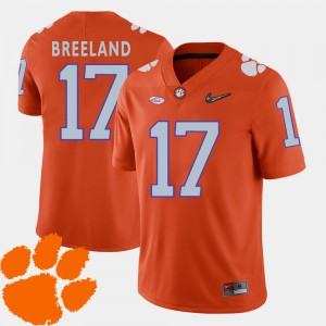 #17 Bashaud Breeland Clemson Tigers 2018 ACC College Football Men Jersey - Orange