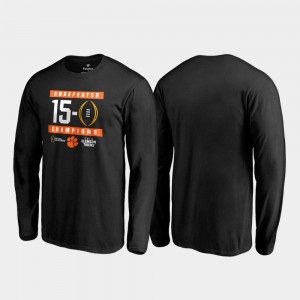 Clemson Tigers 2018 National Champions For Men's Undefeated Long Sleeve College Football Playoff T-Shirt - Black