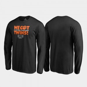Clemson Tigers 2018 National Champions For Men We Got Twins Long Sleeve College Football Playoff T-Shirt - Black