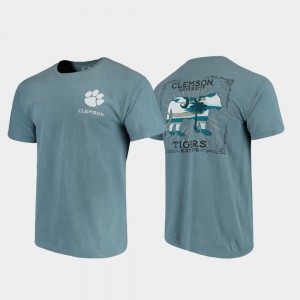 Clemson Tigers Comfort Colors State Scenery Men T-Shirt - Blue