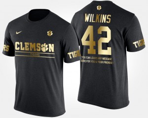 #42 Christian Wilkins Clemson Tigers Gold Limited Mens Short Sleeve With Message T-Shirt - Black