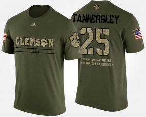 #25 Cordrea Tankersley Clemson Tigers Military Men Short Sleeve With Message T-Shirt - Camo