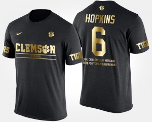#6 DeAndre Hopkins Clemson Tigers Gold Limited For Men's Short Sleeve With Message T-Shirt - Black