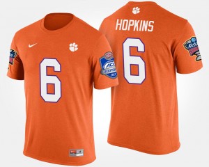 #6 DeAndre Hopkins Clemson Tigers Mens Atlantic Coast Conference Sugar Bowl Bowl Game T-Shirt - Orange
