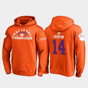 #14 Diondre Overton Clemson Tigers 2018 National Champions For Men's College Football Playoff Pylon Hoodie - Orange