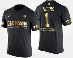 #1 Clemson Tigers Men No.1 Short Sleeve With Message Gold Limited T-Shirt - Black