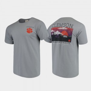 Clemson Tigers Comfort Colors Campus Scenery For Men T-Shirt - Gray