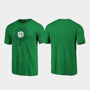 Clemson Tigers Celtic Charm Tri-Blend St. Patrick's Day Men's T-Shirt - Green