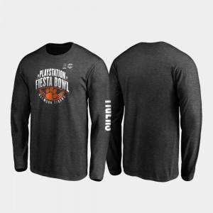 Clemson Tigers For Men's Neutral Stiff Arm Long Sleeve 2019 Fiesta Bowl Bound T-Shirt - Heather Charcoal