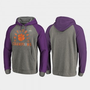 Clemson Tigers 2018 National Champions Men's College Football Playoff Lateral Hoodie - Heather Gray