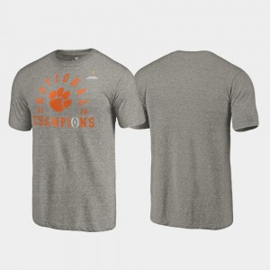 Clemson Tigers Mens Lateral College Football Playoff 2018 National Champions T-Shirt - Heather Gray