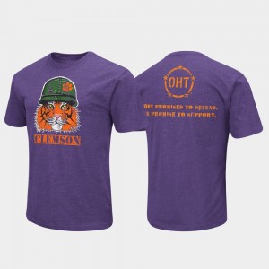 Clemson Tigers OHT Military Appreciation Men's T-Shirt - Heathered Purple