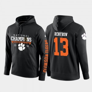 #13 Hunter Renfrow Clemson Tigers Men's 2018 National Champions College Football Pullover Hoodie - Black