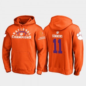 #11 Isaiah Simmons Clemson Tigers Men College Football Playoff Pylon 2018 National Champions Hoodie - Orange