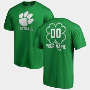 #00 Clemson Tigers Mens Fanatics Big & Tall Dubliner St. Patrick's Day Customized T-Shirt - Kelly Green