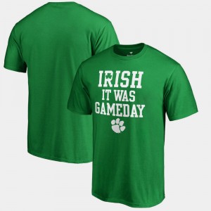 Clemson Tigers Men Irish It Was Gameday St. Patrick's Day T-Shirt - Kelly Green