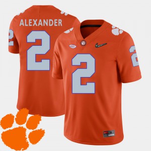 #2 Mackensie Alexander Clemson Tigers College Football For Men's 2018 ACC Jersey - Orange