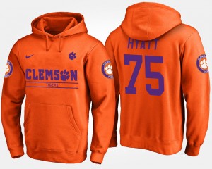 #75 Mitch Hyatt Clemson Tigers For Men Hoodie - Orange