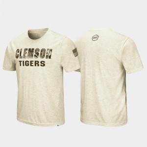 Clemson Tigers Men's OHT Military Appreciation Desert Camo T-Shirt - Oatmeal