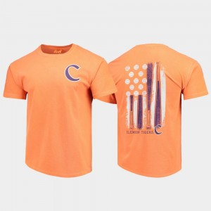 Clemson Tigers Baseball Flag Mens Comfort Colors T-Shirt - Orange