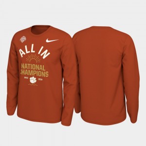 Clemson Tigers 2018 National Champions Celebration Long Sleeve College Football Playoff For Men T-Shirt - Orange