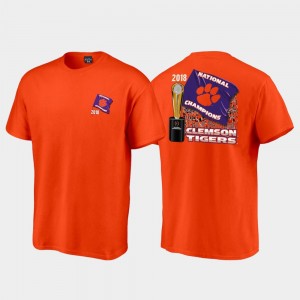 Clemson Tigers For Men's Flag College Football Playoff 2018 National Champions T-Shirt - Orange