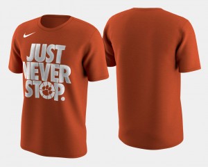 Clemson Tigers Basketball Tournament Just Never Stop March Madness Selection Sunday Men's T-Shirt - Orange