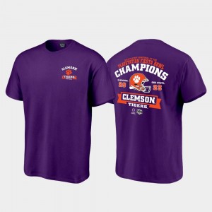 Clemson Tigers Score College Football Playoff 2019 Fiesta Bowl Champions Men's T-Shirt - Purple