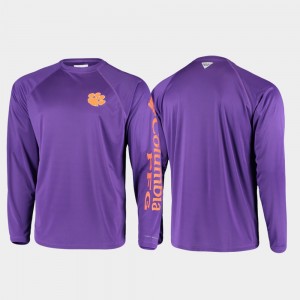 Clemson Tigers Omni-Shade PFG Terminal Tackle Long Sleeve Mens T-Shirt - Purple