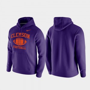 Clemson Tigers Mens Retro Football Club Fleece Hoodie - Purple