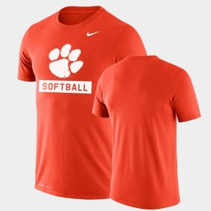 Clemson Tigers For Men's Performance Softball Drop Legend T-Shirt - Orange