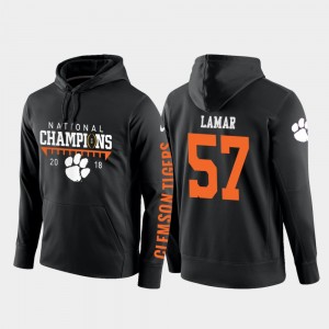 #57 Tre Lamar Clemson Tigers 2018 National Champions College Football Pullover Men's Hoodie - Black