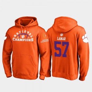 #57 Tre Lamar Clemson Tigers For Men College Football Playoff Pylon 2018 National Champions Hoodie - Orange