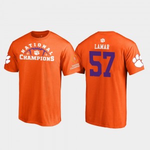 #57 Tre Lamar Clemson Tigers 2018 National Champions Mens Pylon College Football Playoff T-Shirt - Orange