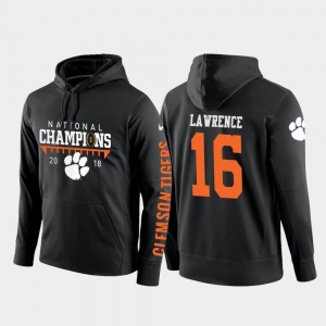#16 Trevor Lawrence Clemson Tigers For Men College Football Pullover 2018 National Champions Hoodie - Black