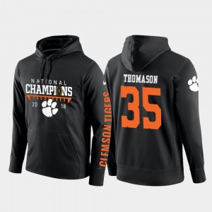 #35 Ty Thomason Clemson Tigers College Football Pullover 2018 National Champions Mens Hoodie - Black
