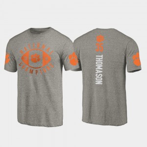 #35 Ty Thomason Clemson Tigers For Men's 2018 National Champions College Football Playoff T-Shirt - Gray