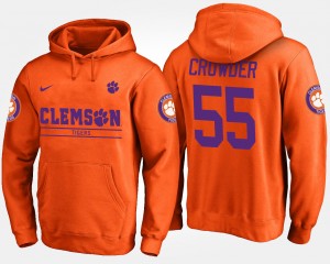 #55 Tyrone Crowder Clemson Tigers For Men Hoodie - Orange