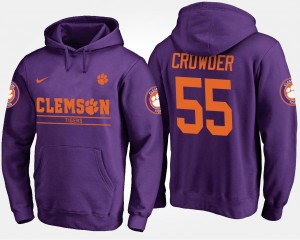 #55 Tyrone Crowder Clemson Tigers Mens Hoodie - Purple