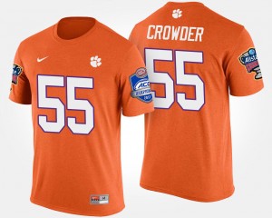 #55 Tyrone Crowder Clemson Tigers Men's Bowl Game Atlantic Coast Conference Sugar Bowl T-Shirt - Orange