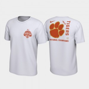 Clemson Tigers Celebration Two-Hit College Football Playoff 2018 National Champions Mens T-Shirt - White