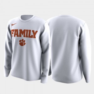 Clemson Tigers March Madness Legend Basketball Long Sleeve Family on Court Men's T-Shirt - White
