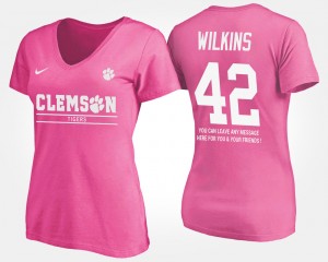 #42 Christian Wilkins Clemson Tigers With Message For Women T-Shirt - Pink