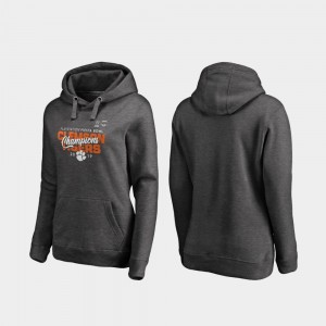 Clemson Tigers For Women's College Football Playoff Curl 2019 Fiesta Bowl Champions Hoodie - Heather Gray